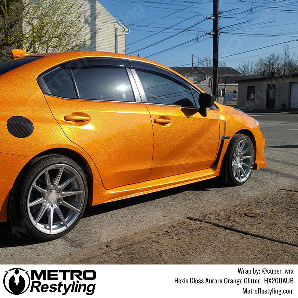 Orange Glitter Vinyl Wrap