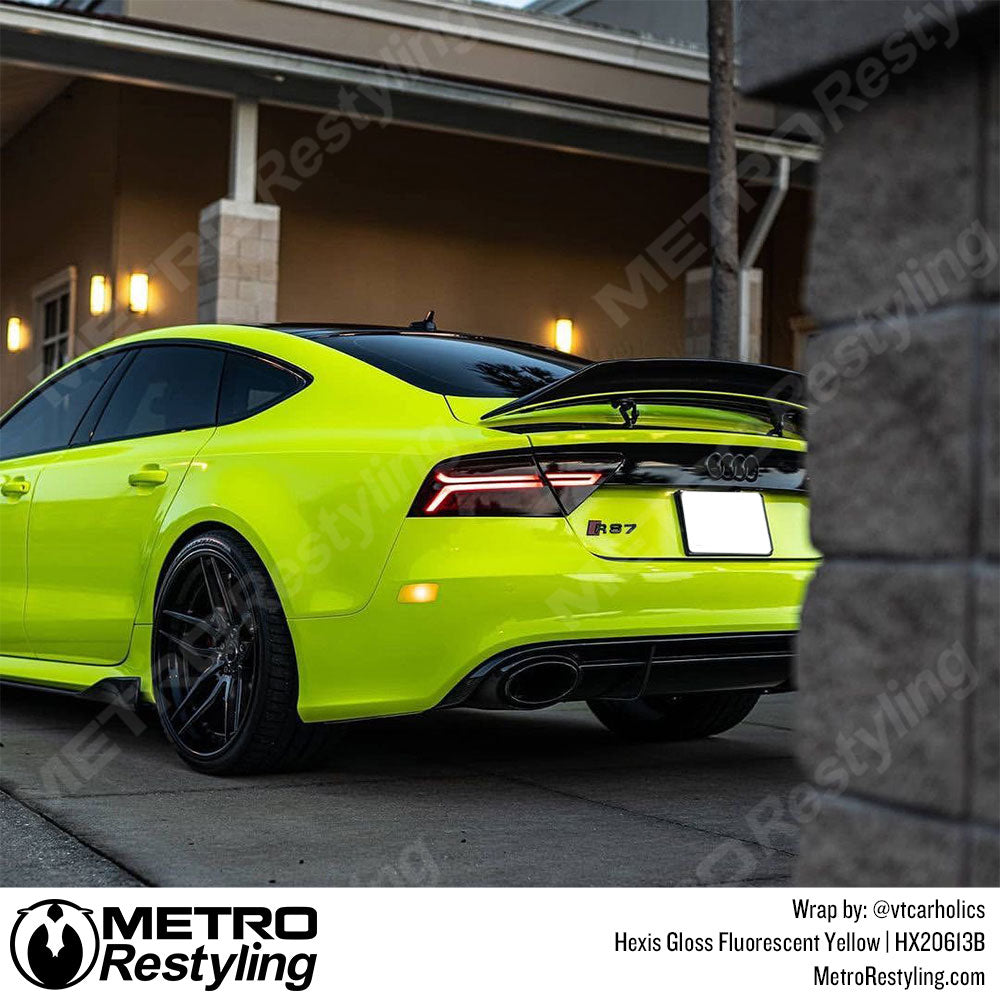 Gloss Fluorescent Yellow Car Wrap