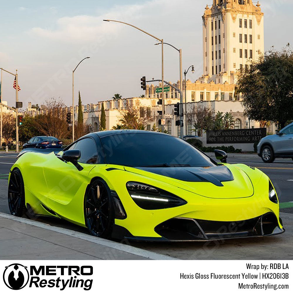 Gloss Fluorescent Yellow Car Wrap