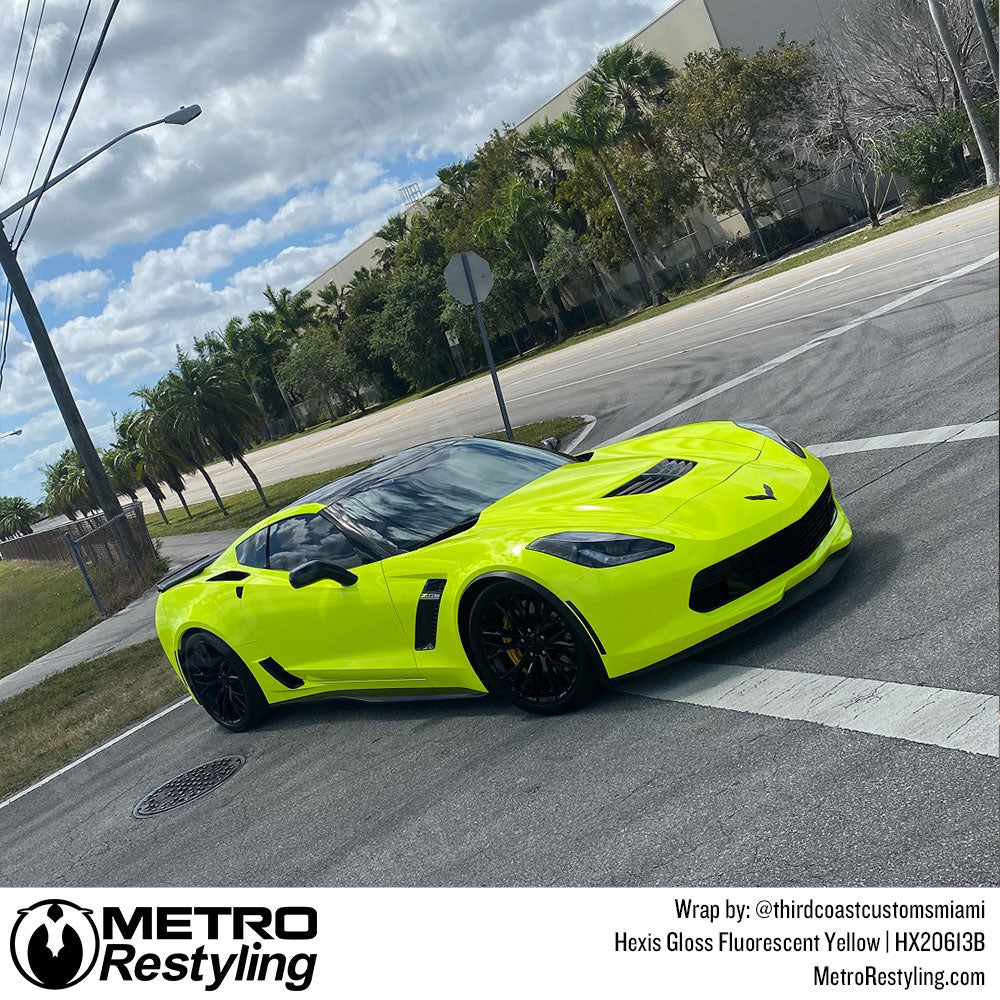 Gloss Fluorescent Yellow Vinyl Wrap