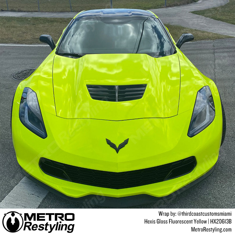 Gloss Fluorescent Yellow Car Wrap