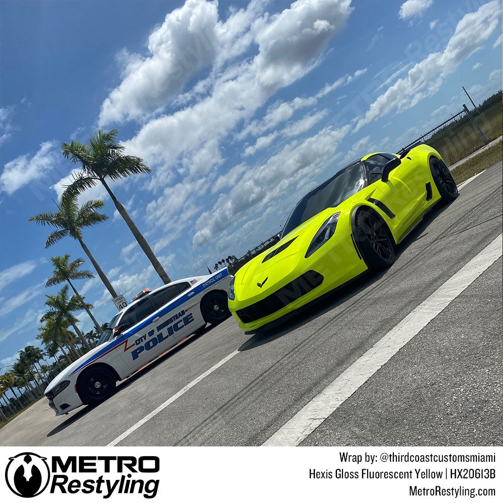 Gloss Fluorescent Yellow Vinyl Wrap