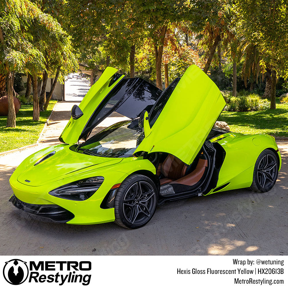 Gloss Fluorescent Yellow Car Wrap