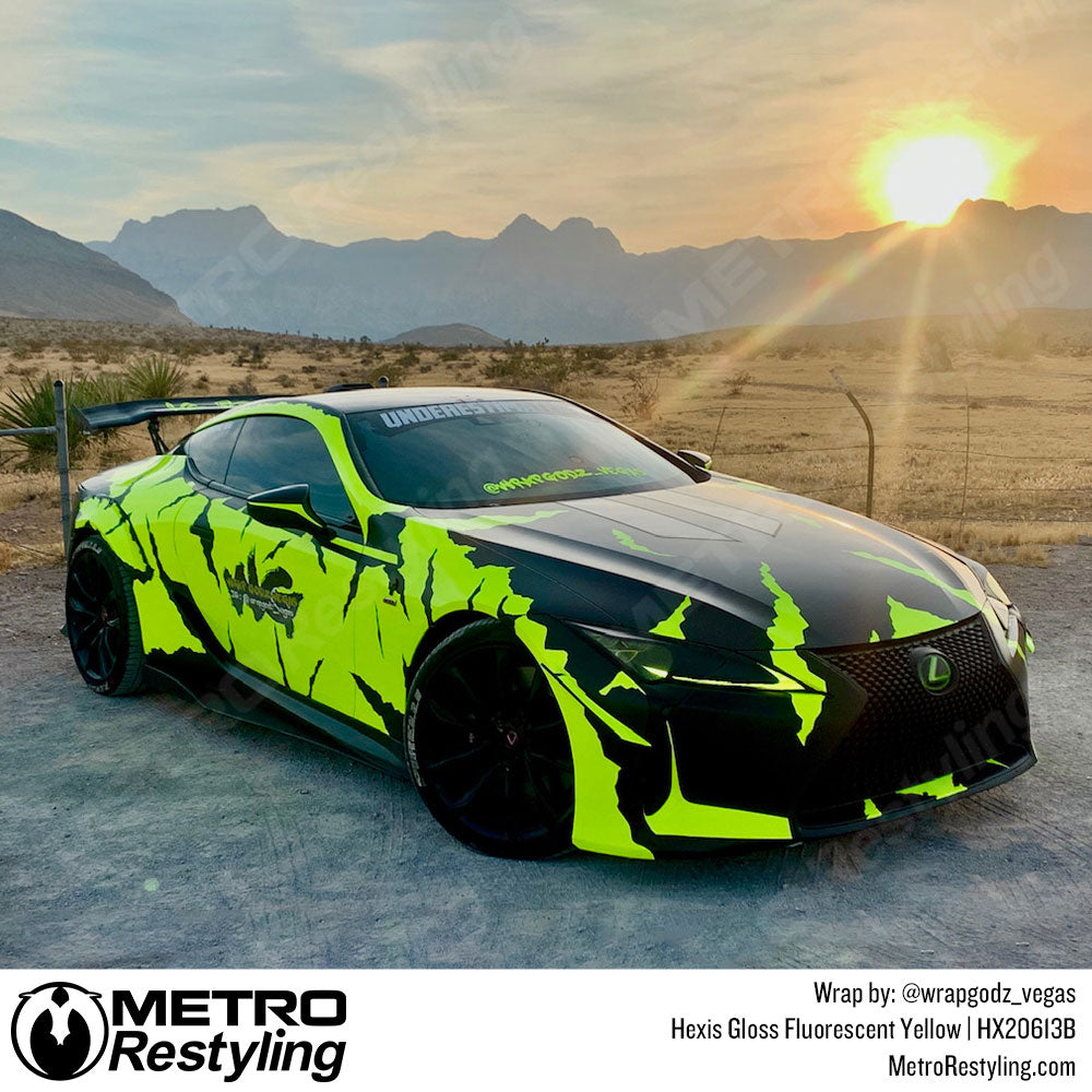 Gloss Fluorescent Yellow Car Wrap