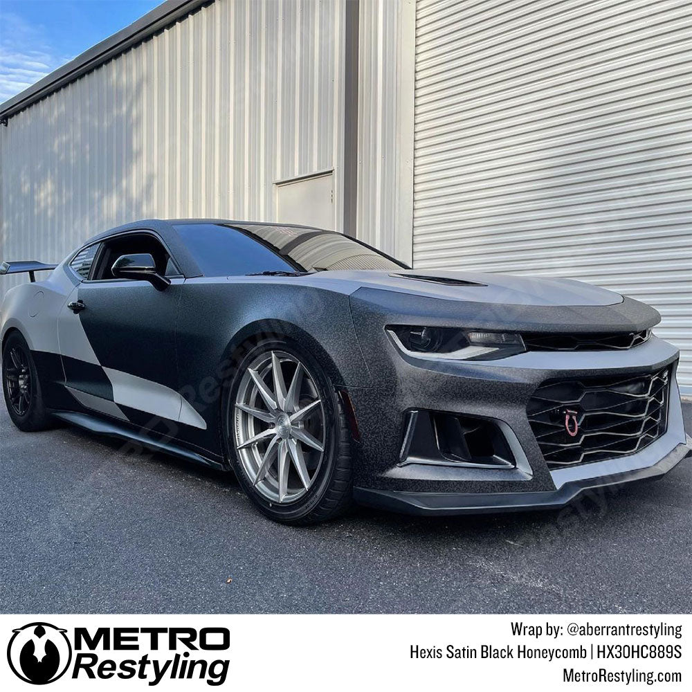 Satin Black Honeycomb Vinyl Wrap