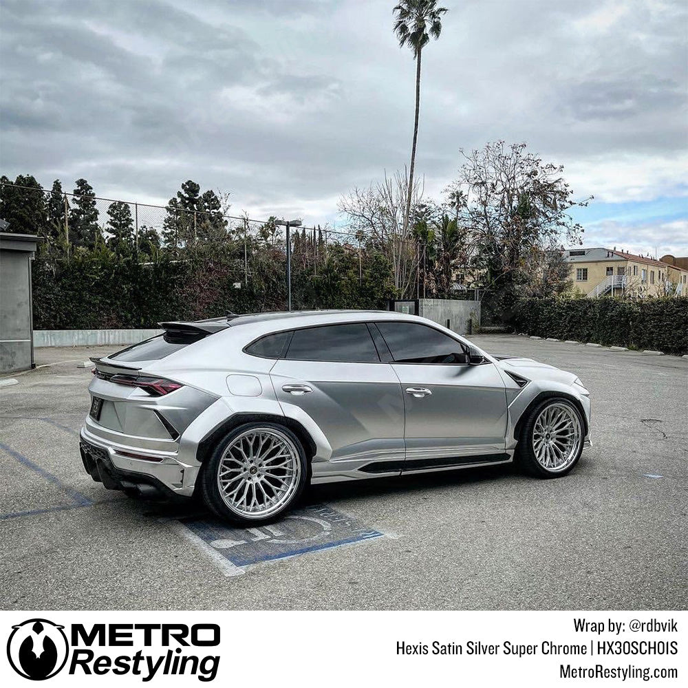 Hexis Satin Silver Super Chrome Vinyl Wrap