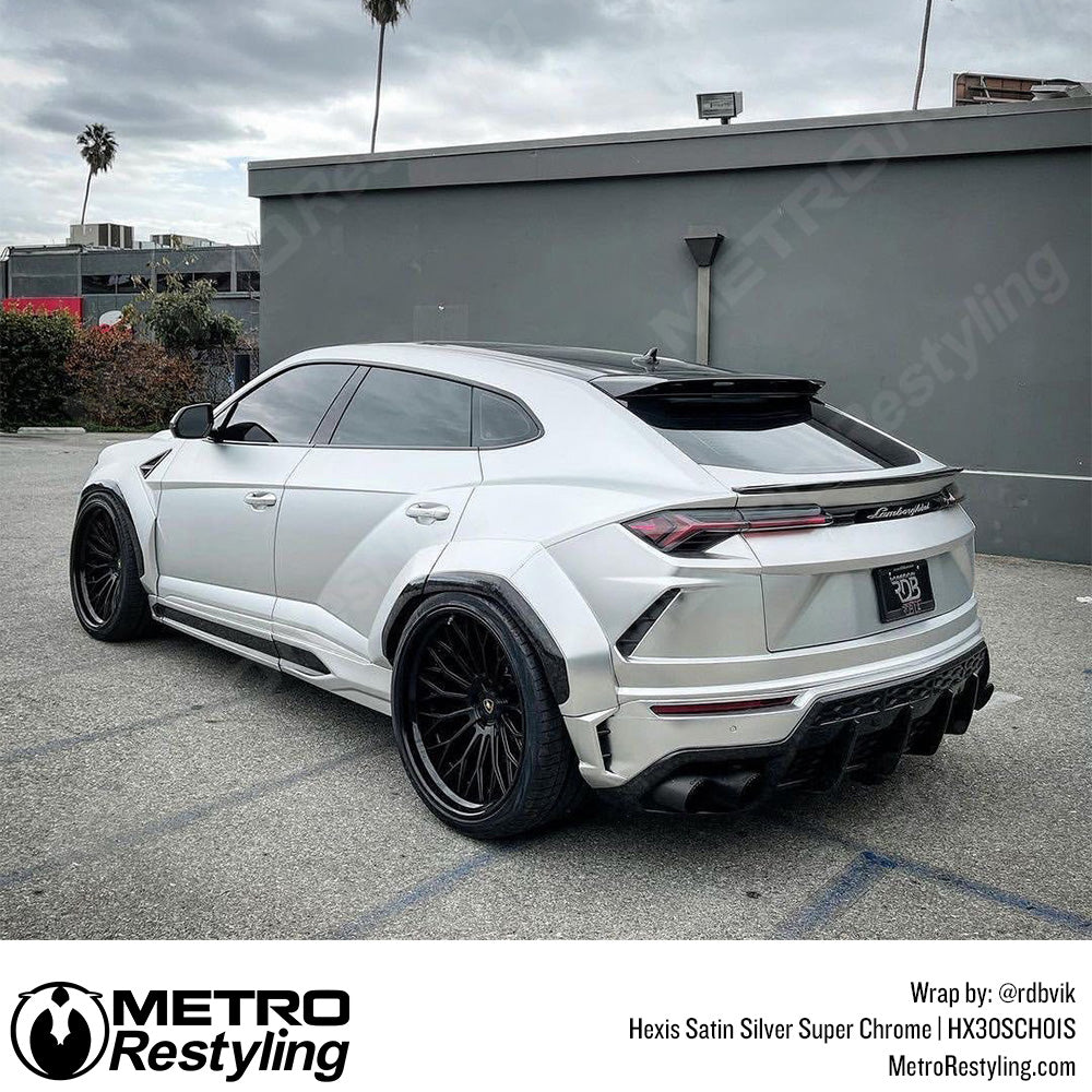Hexis Satin Silver Super Chrome Vinyl Wrap