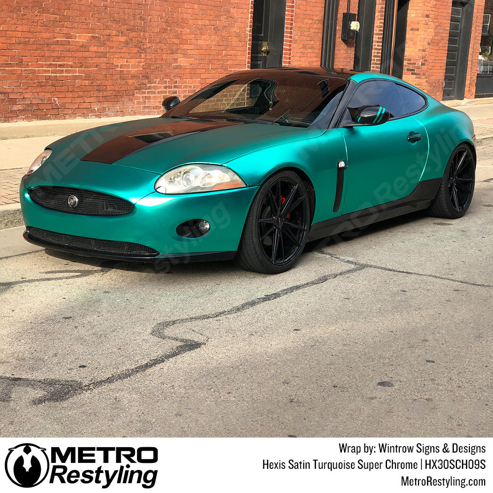 Satin Turquoise Super Chrome Car Wrap