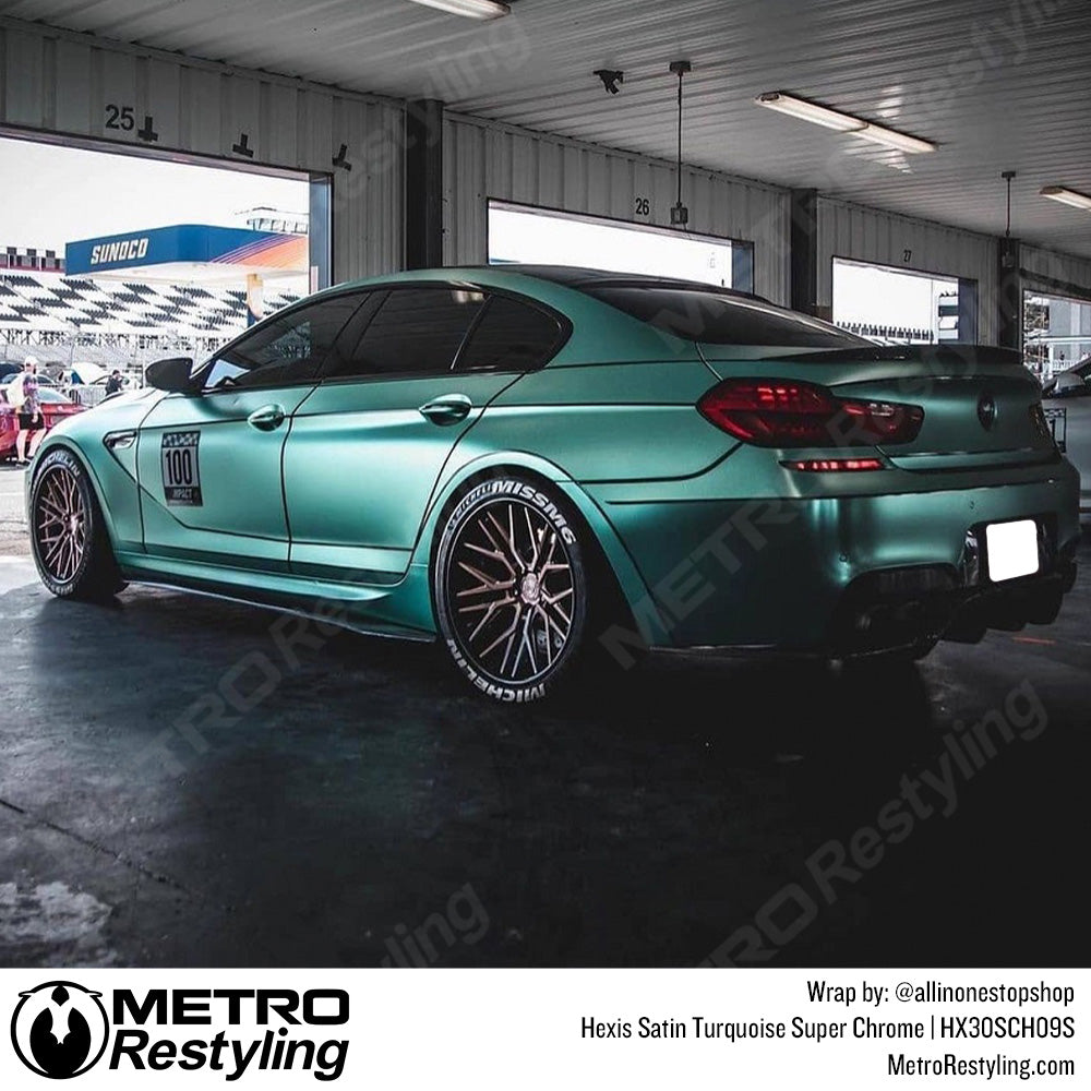 Satin Turquoise Super Chrome Car Wrap