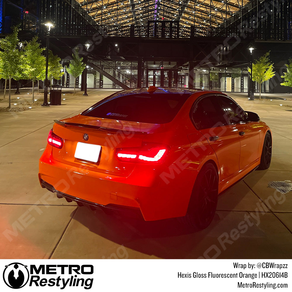 Fluorescent Orange BMW Wrap