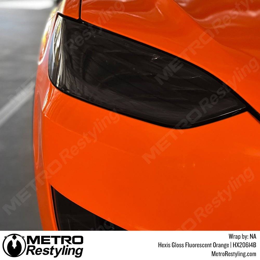 Fluorescent Orange Car Wrap