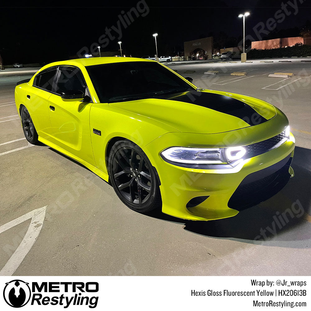 Gloss Fluorescent Yellow Car Wrap