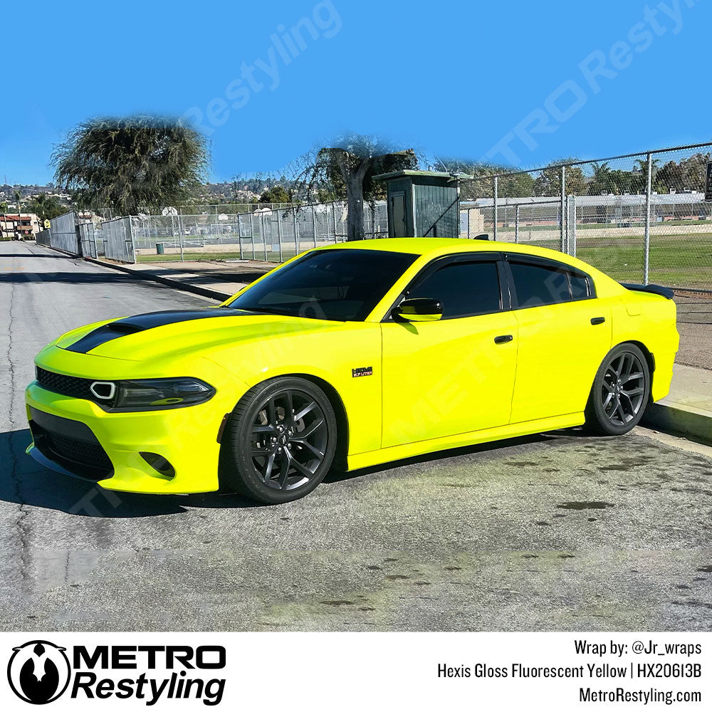 Gloss Fluorescent Yellow Car Wrap