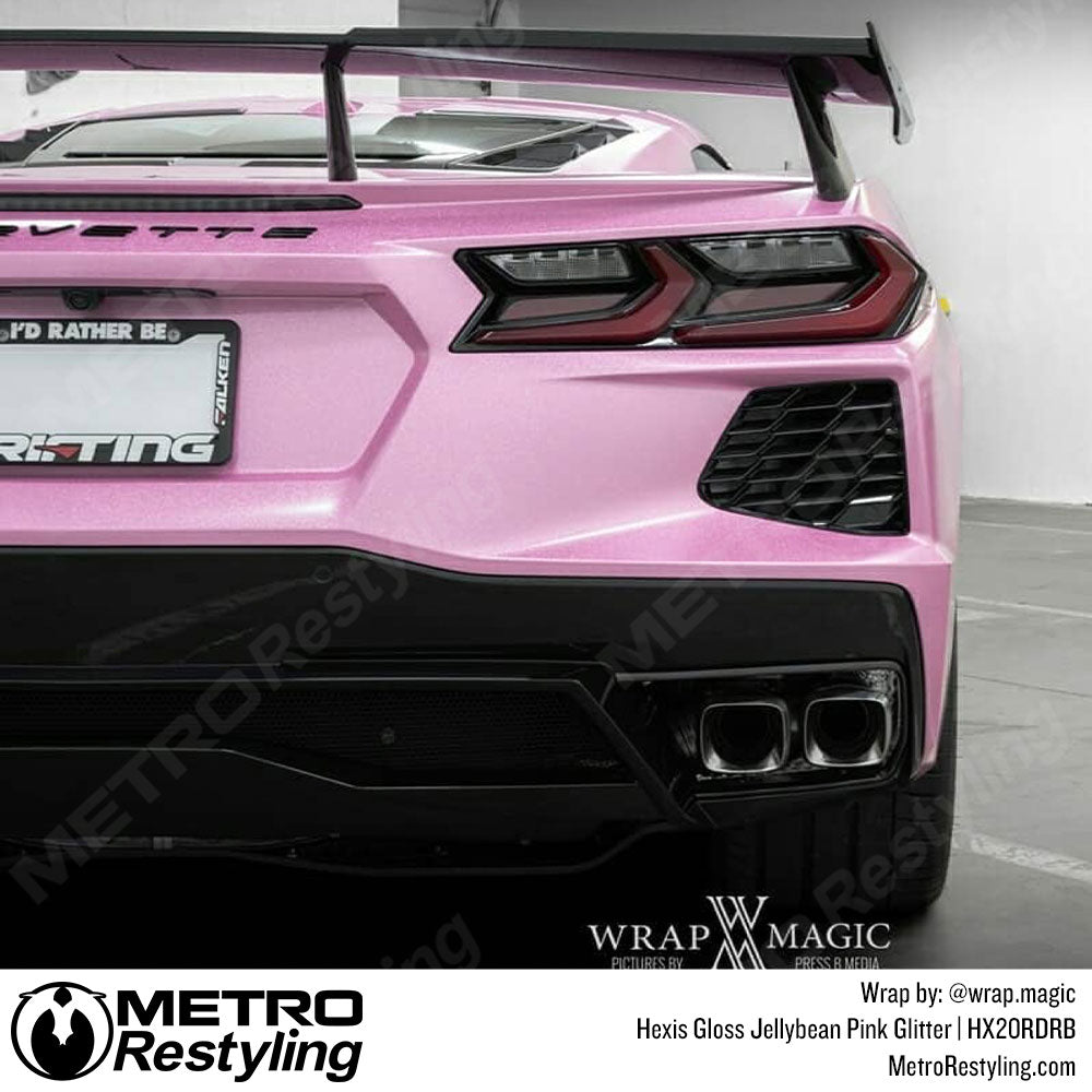 Gloss Jellybean Pink Glitter Car Wrap