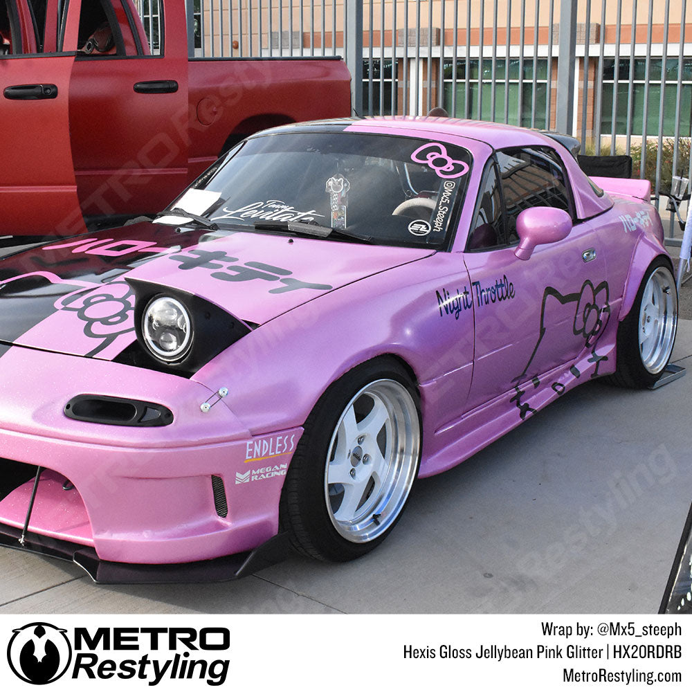 Gloss Jellybean Pink Glitter Car Wrap