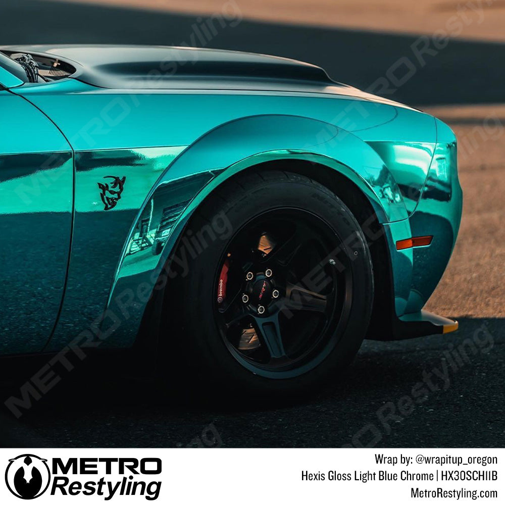 Light Blue Super Chrome Car Wrap