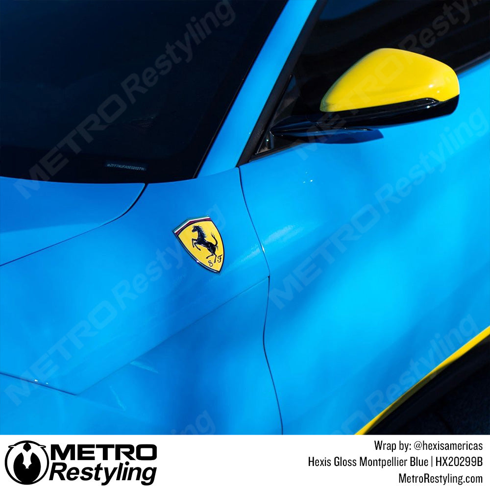 Glossy Blue Car Wrap