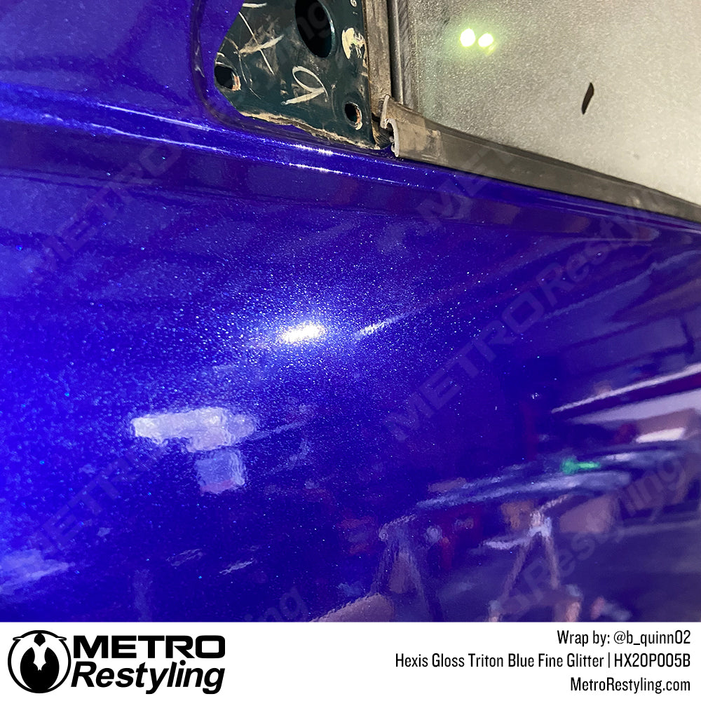 Hexis Gloss Triton Blue Fine Glitter Vinyl Wrap | HX20P005B