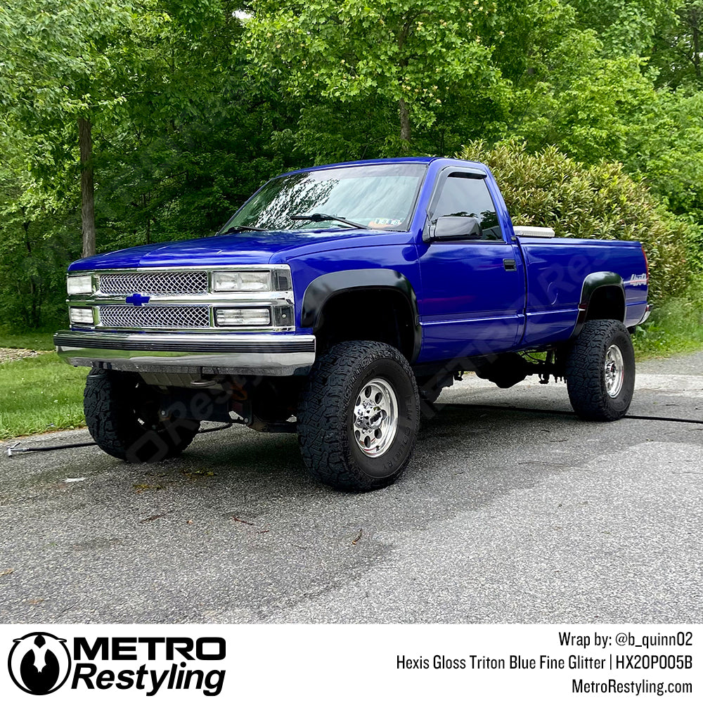 Triton Blue Glitter Truck Wrap