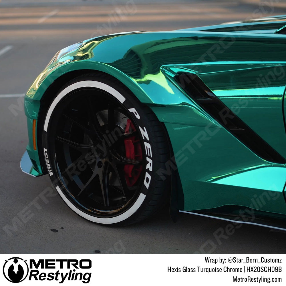 Gloss Turquoise Super Chrome Vinyl Wrap