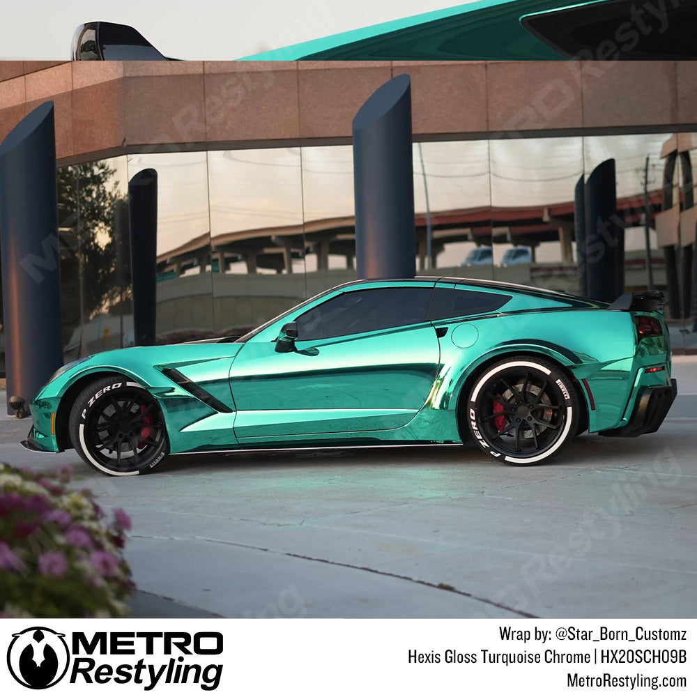 Gloss Turquoise Super Chrome Vinyl Wrap