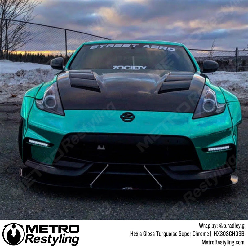 Gloss Turquoise Super Chrome Vinyl Wrap