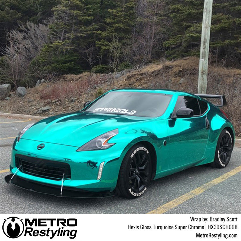 Gloss Turquoise Super Chrome Car Wrap