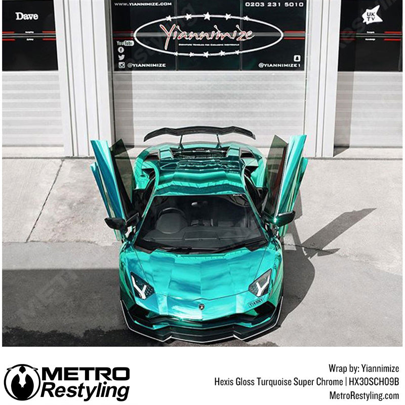 Gloss Turquoise Super Chrome Lambo Wrap