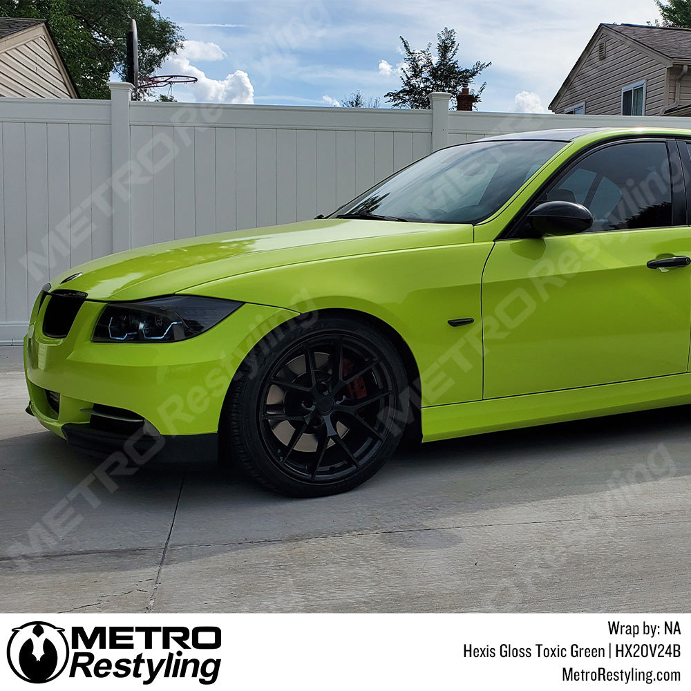 green yellow car wrap