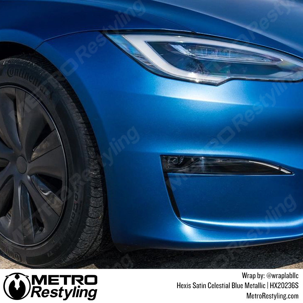 Tesla Bright Blue Vinyl Wrap