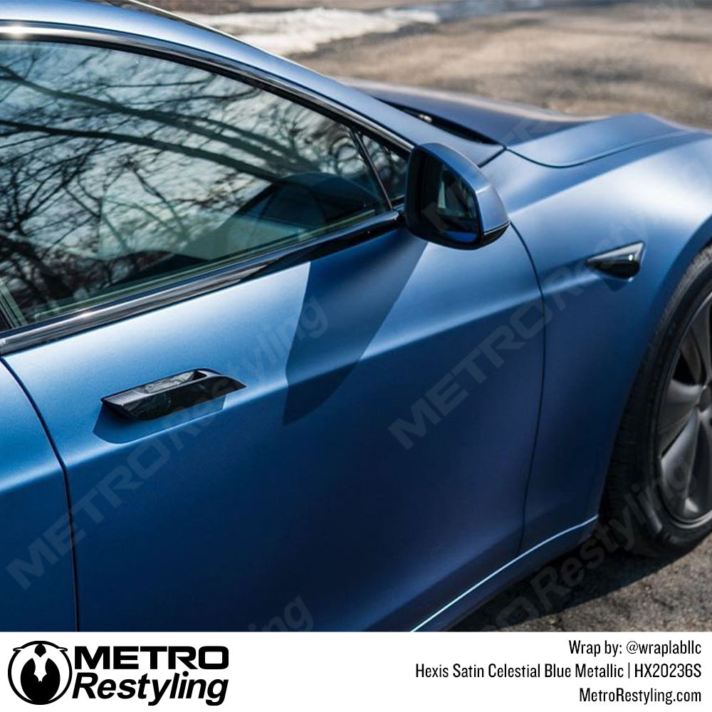 Blue Metallic Tesla Wrap