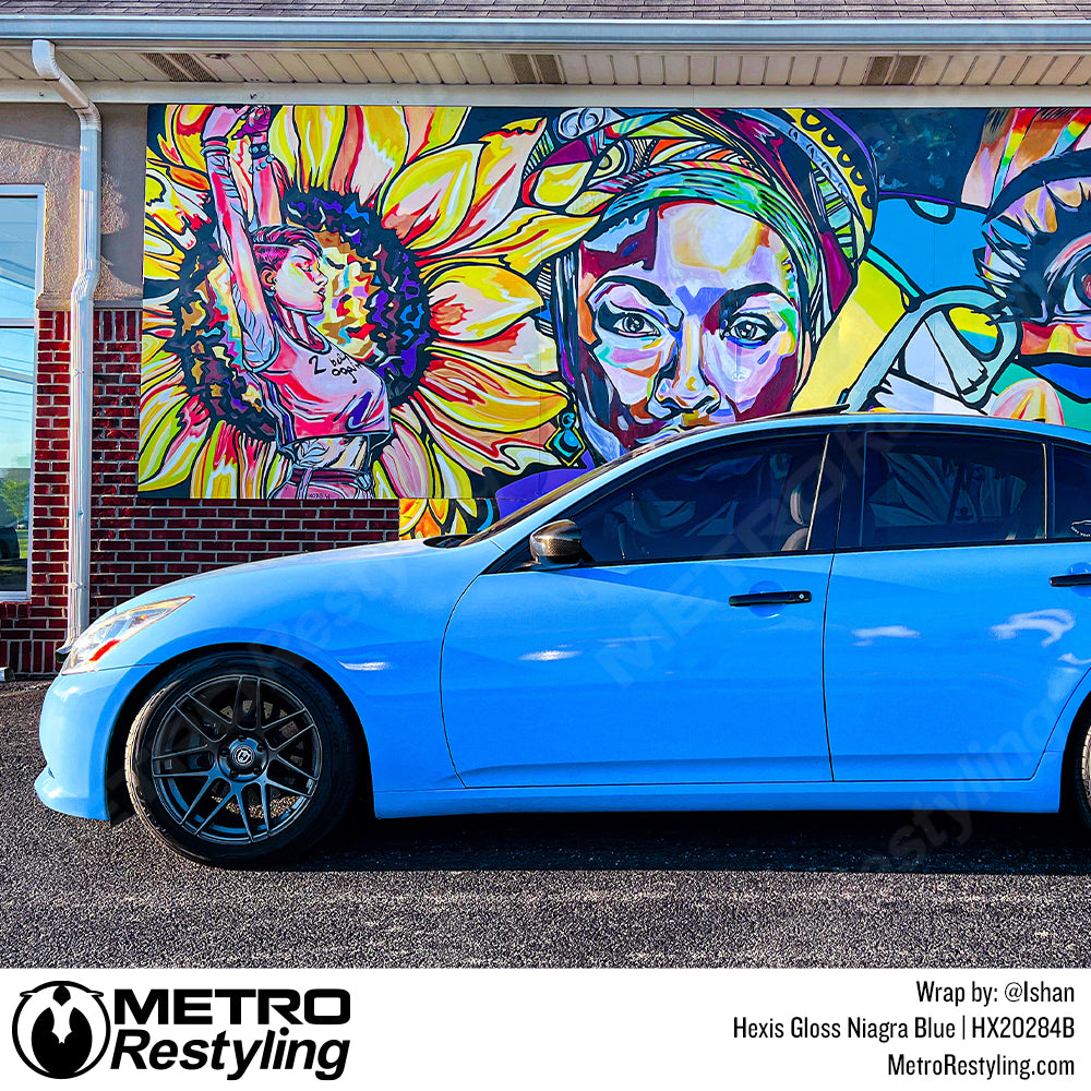 Blue Infiniti Glossy Vinyl Wrap