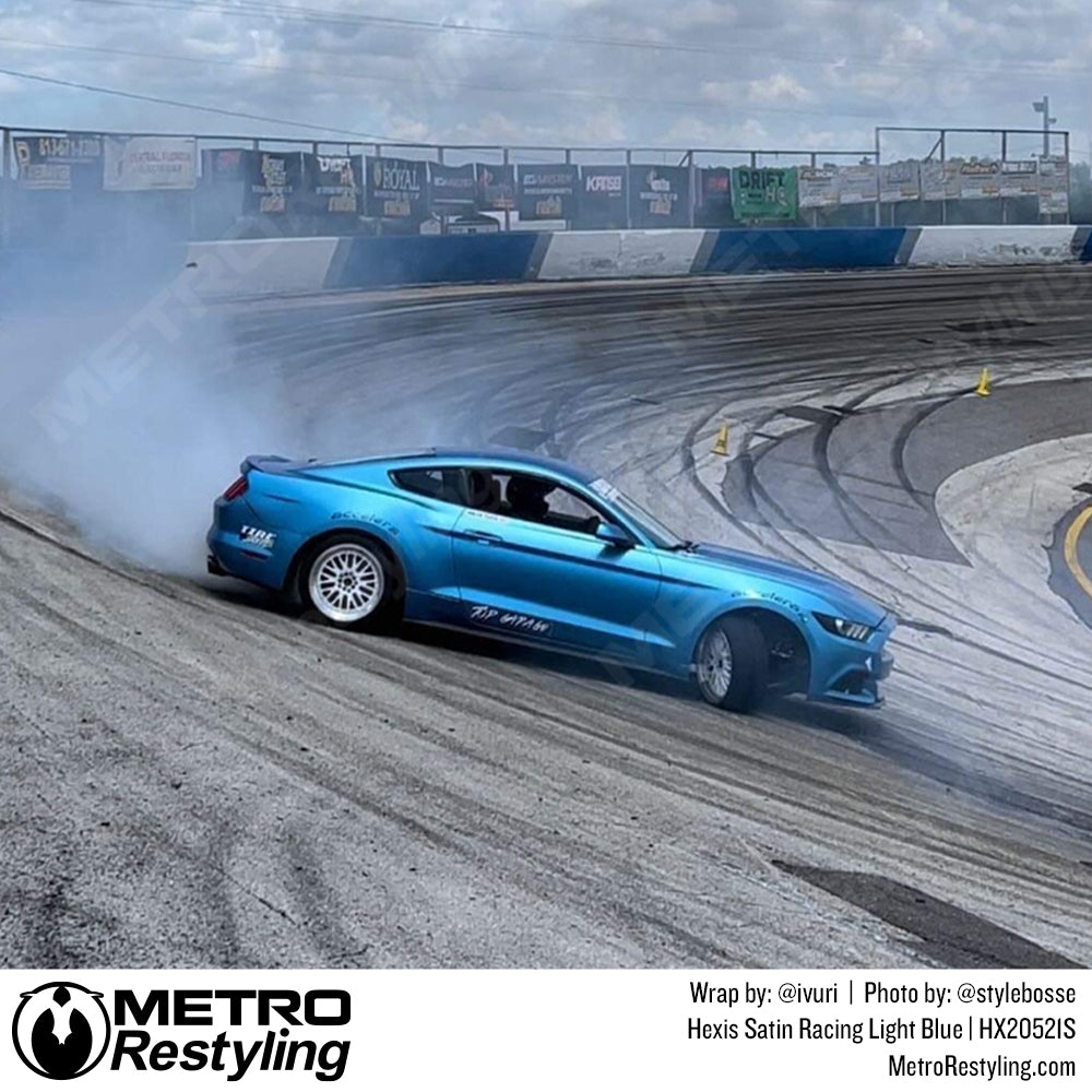 Racing Light Blue Vinyl Wrap