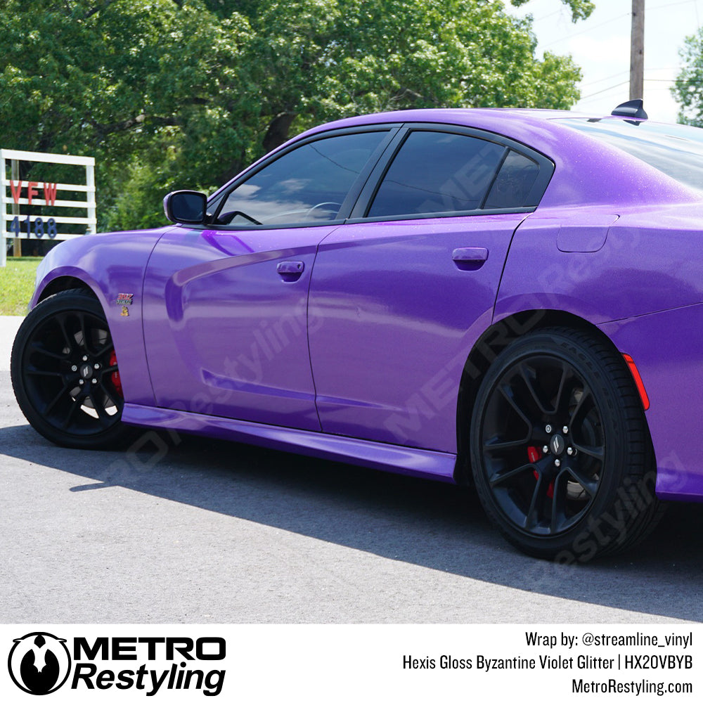 purple glitter dodge wrap