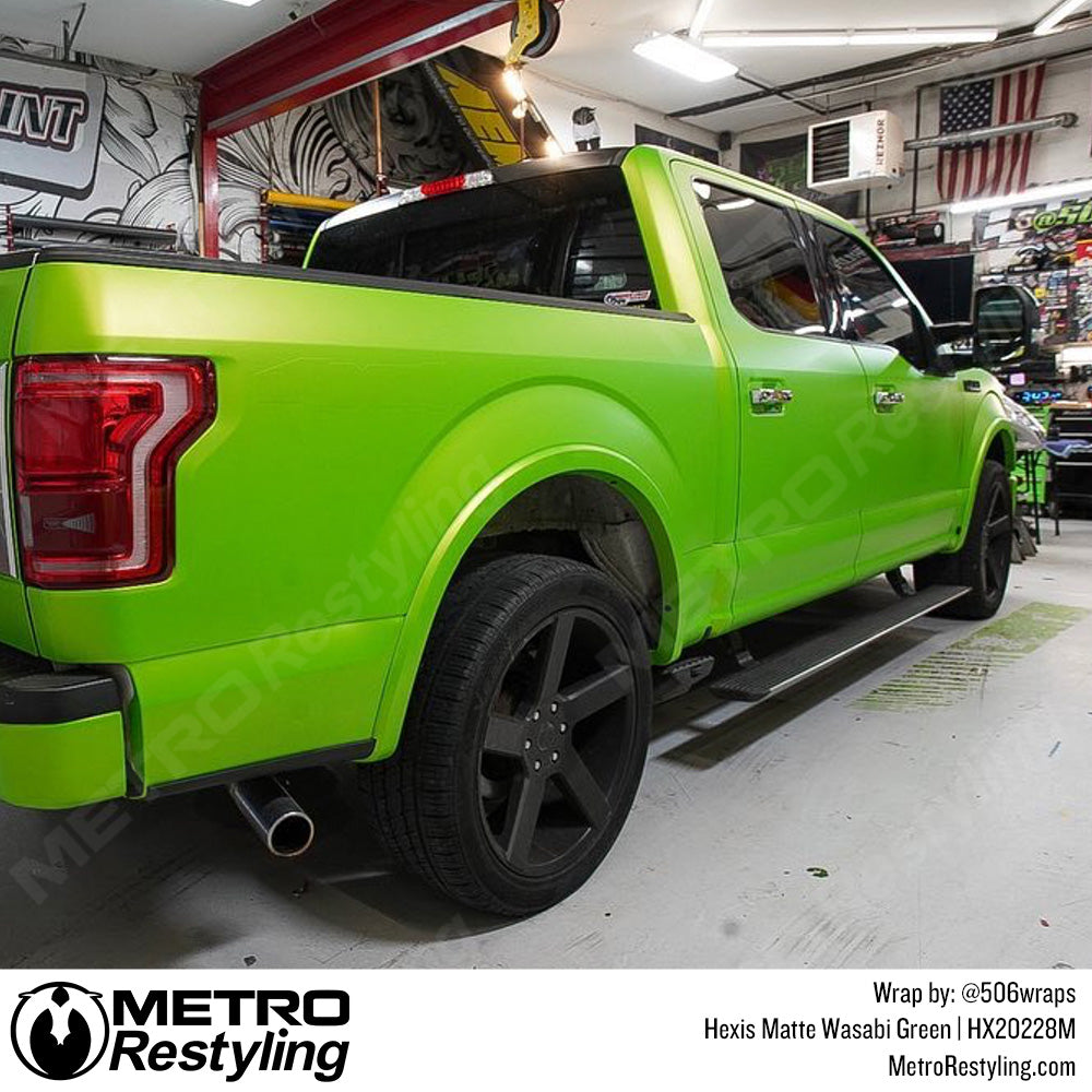 Matte Wasabi Green Truck Wrap
