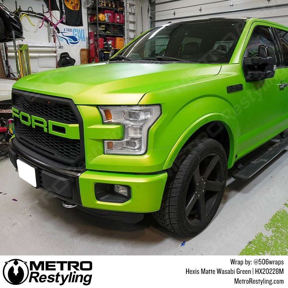 Matte Wasabi Green Truck Wrap