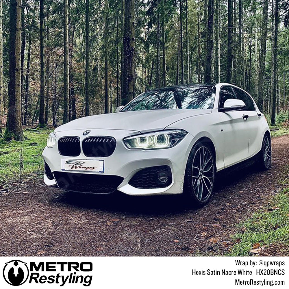 Satin Nacre White Car Wrap
