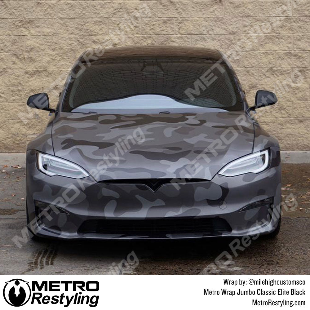 Jumbo Classic Elite Black Camouflage Tesla Vinyl