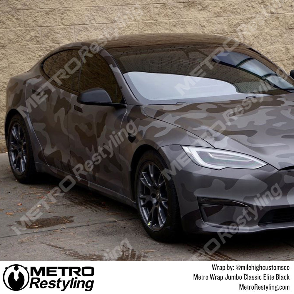 Jumbo Classic Elite Black Camouflage Tesla Vinyl