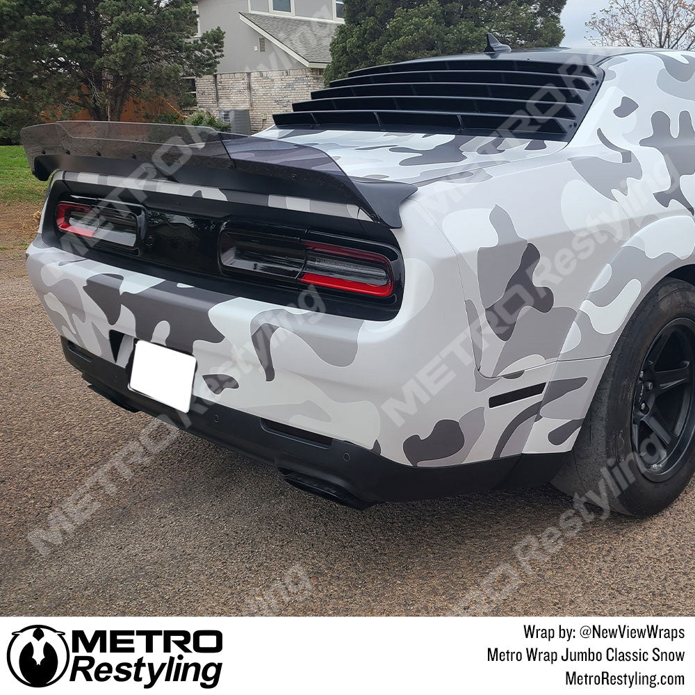 Metro Wrap Jumbo Classic Car Snow Camouflage