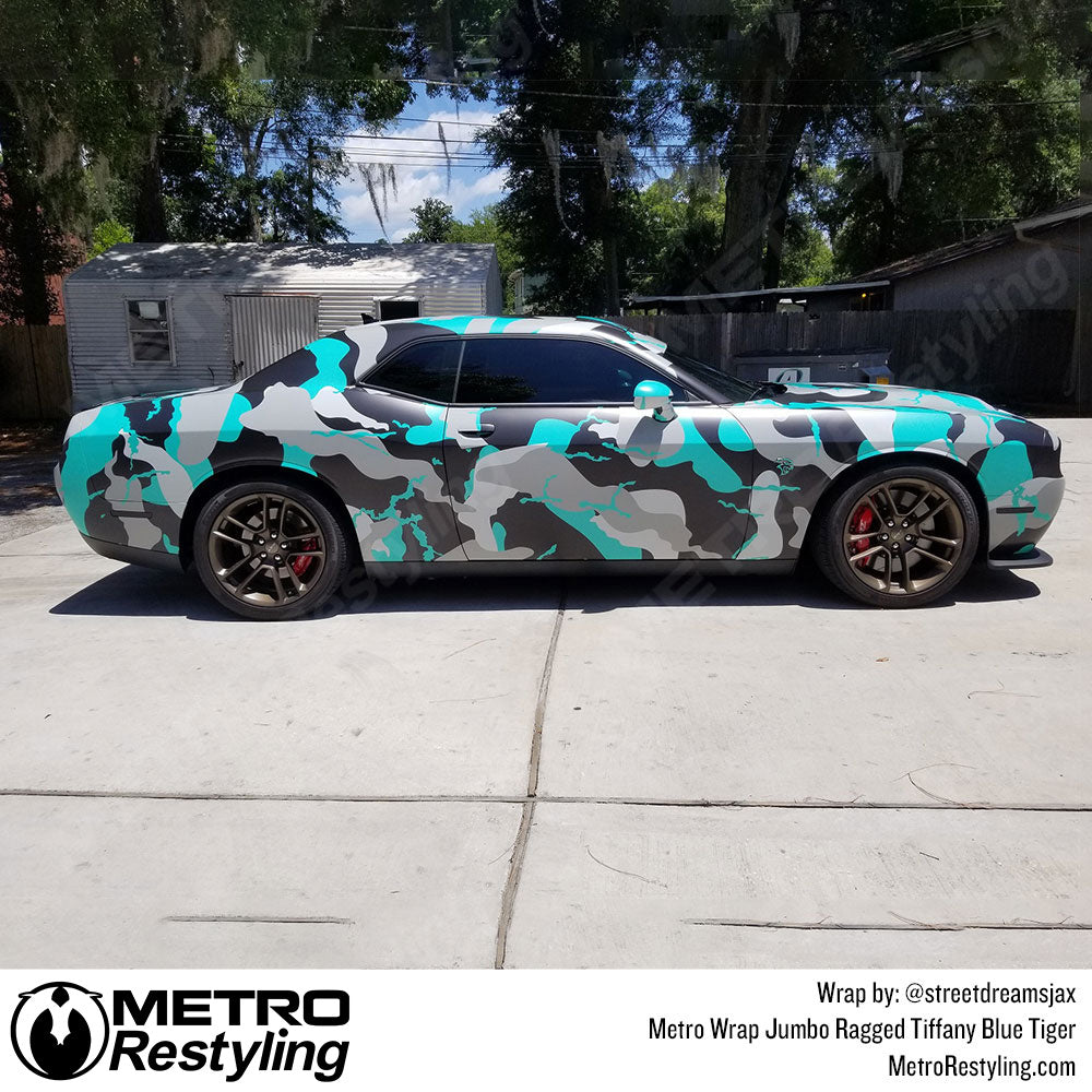 Metro Wrap Jumbo Ragged Tiffany Blue Tiger