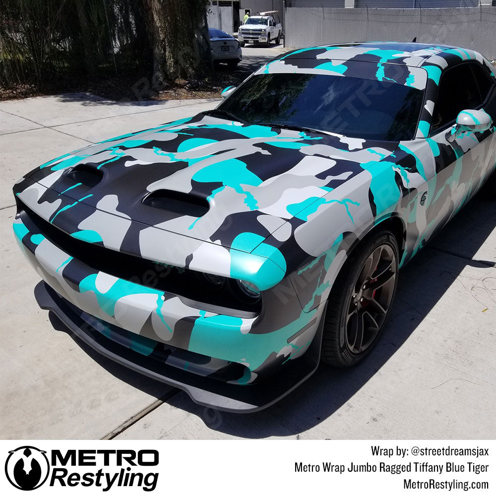 Metro Wrap Jumbo Ragged Tiffany Blue Tiger