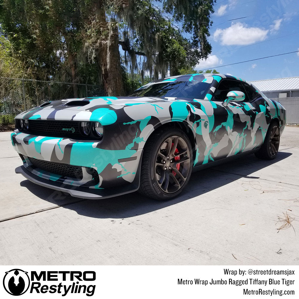 Metro Wrap Jumbo Ragged Tiffany Blue Tiger