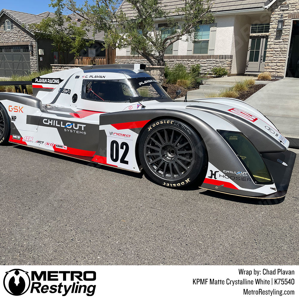 Crystalline Matte White RaceCar Vinyl
