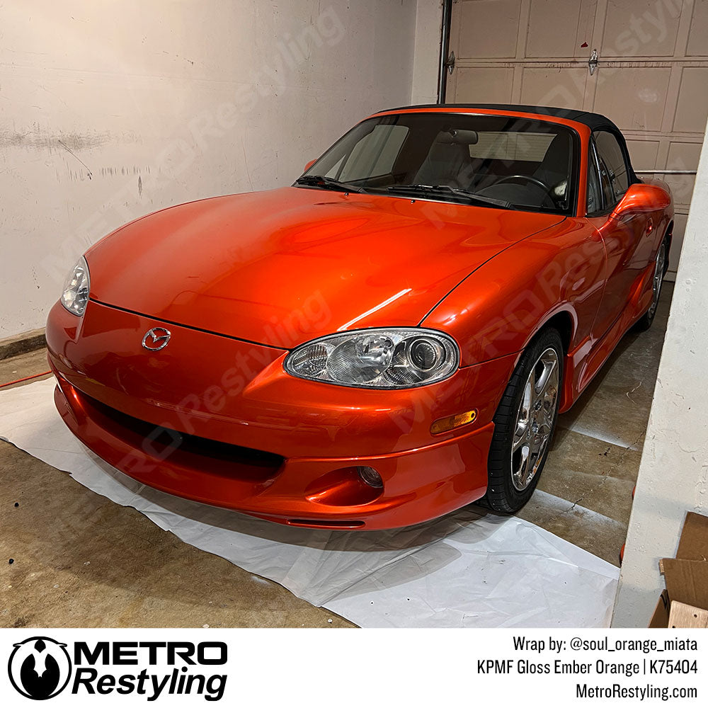 Gloss Orange Mazda Car Wrap