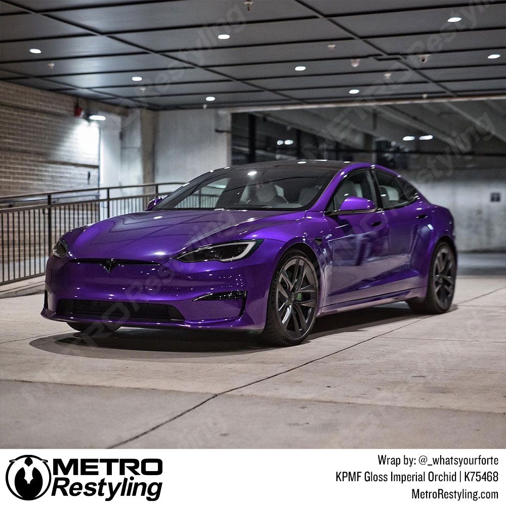 Glossy Purple Tesla Model S Wrap