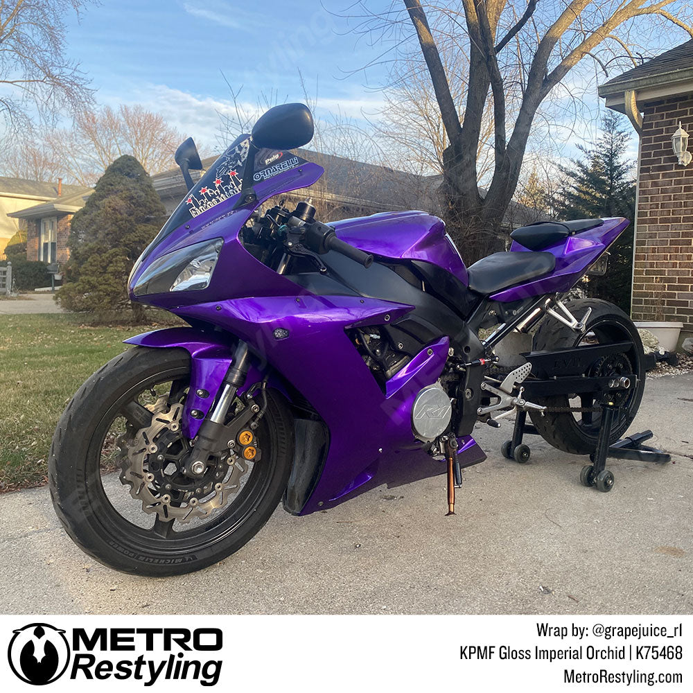 Gloss Purple Yamaha Motorcycle Wrap
