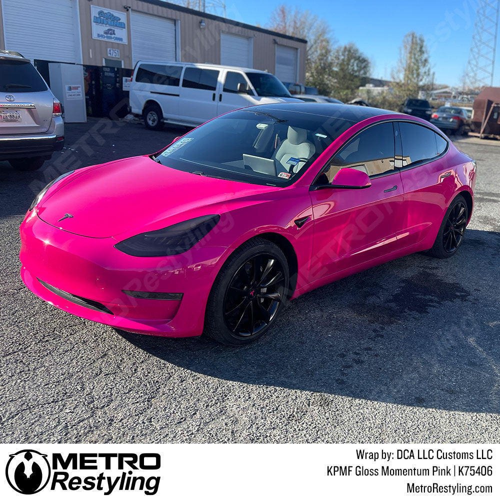 Pink Tesla Wrap
