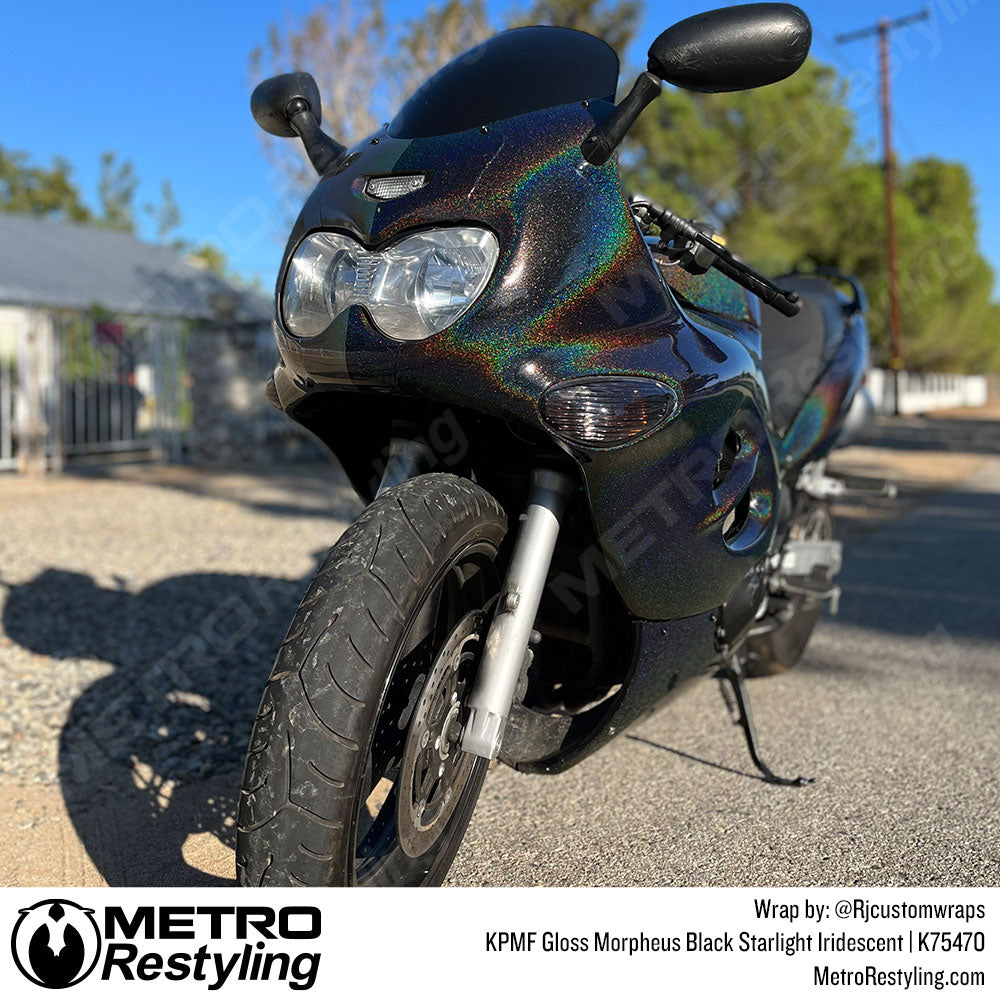 Black Starlight Iridescent Motorcycle Wrap