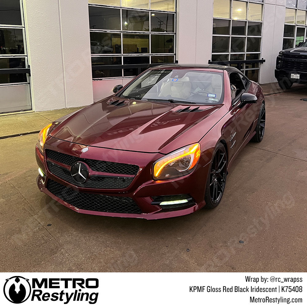 red black iridescent mercedes sl400 wrap